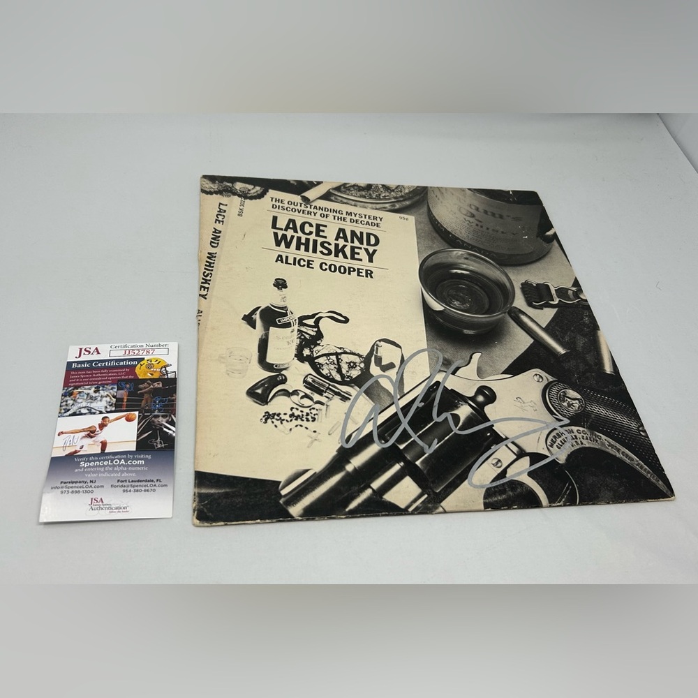 Alice Cooper signed Lace and Whiskey Album JSA‎ COA